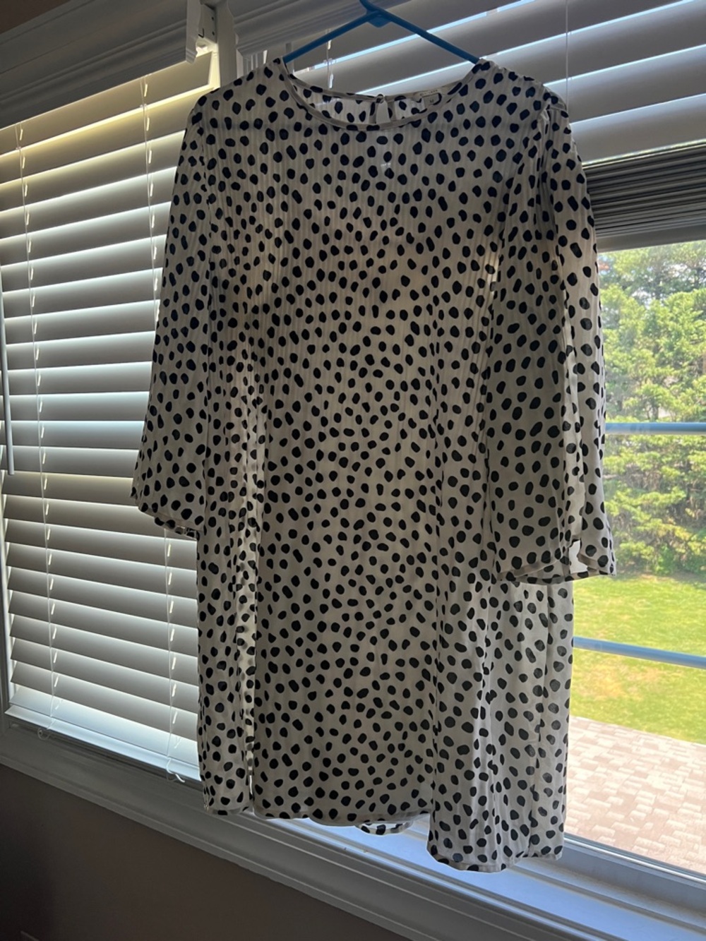 Cato White Mini Dress with Black Polka Dots